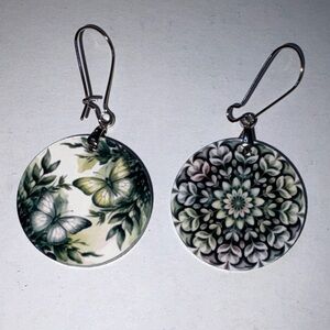 Butterfly and mandala earring